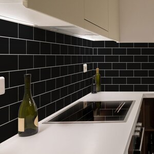 Set naljepnica za pločice 30 kom 20x10 cm Subway Tiles Black - Ambiance