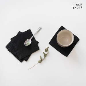 Crni platneni podmetači u setu od 4 kom - Linen Tales
