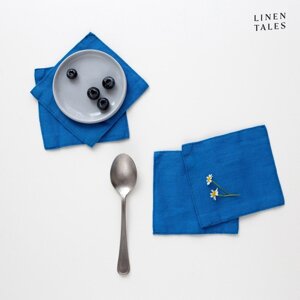 Plavi platneni podmetači u setu od 4 kom - Linen Tales