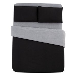 Crno-siva pamučna posteljina za krevet za jednu osobu/s produženom plahtom  160x220 cm - Mila Home