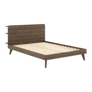 Bračni krevet od smeđeg bora s podnicom 160x200 cm Retreat - Karup Design