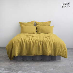 Žuta lanena produljena posteljina za bračni krevet 200x220 cm - Linen Tales