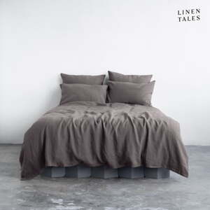 Tamno siva lanena posteljina za jedan krevet 140x200 cm - Linen Tales
