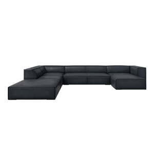 Tamno plava kožna kutna garnitura (s lijevim kutom) Madame – Windsor & Co Sofas