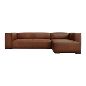 Konjak smeđa kožna kutna garnitura (desni kut) Madame - Windsor & Co Sofas