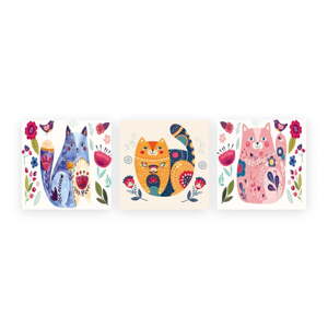 Dječje slike u setu 3 30x30 cm Cats - Wallity