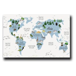 Dječja slika 45x70 cm Map - Wallity