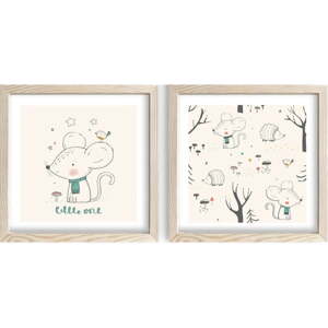 Dječje slike u setu od 2 kom 33x33 cm Little One - Wallity