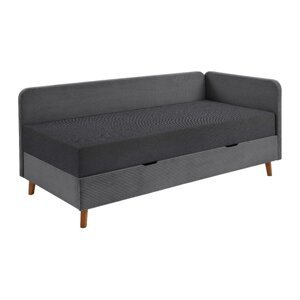 Tamno sivi tapecirani krevet s prostorom za pohranu 90x200 cm Cabana – Meise Möbel
