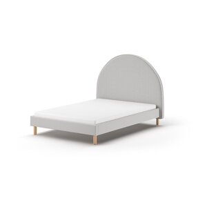 Sivi tapecirani krevet s podnicom 140x200 cm MOON – Vipack