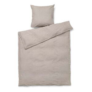 Sivo-bež posteljina za krevet za jednu osobu-za produženi krevet od krepa 140x220 cm Bæk&Bølge – JUNA