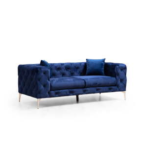Tamno plava baršunasti sofa 197 cm Como – Artie