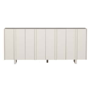 Krem niska modularna komoda od masivnog bora 200x85 cm Basu – WOOOD