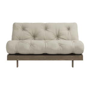 Bež lanena sklopiva sofa 140 cm Roots – Karup Design
