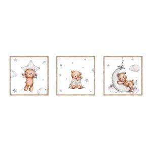 Dječje slike u setu 3 kom 20x20 cm Teddy Bear