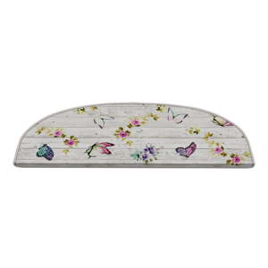 Krem set tepiha za stepenice 16 kom 20x65 cm Butterfly Life – Vitaus