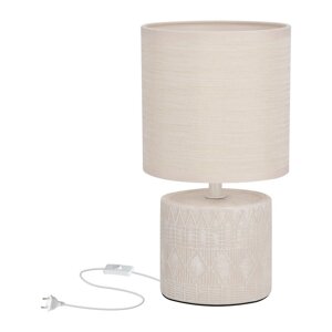 Bež stolna lampa s tekstilnim sjenilom (visina 26 cm) Dina – Candellux Lighting
