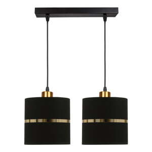 Crna viseća svjetiljka s tekstilnim sjenilom ø 15 cm Assam – Candellux Lighting
