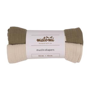 Pelene u setu 2 kom od muslina Forest Green – Malomi Kids