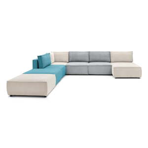 Kutna garnitura od samta (u obliku slova "U"/promjenjiva) Nihad modular – Bobochic Paris
