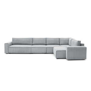 Svijetlo siva kutna garnitura od samta (s desnim kutom) Nihad modular – Bobochic Paris