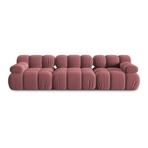 Ružičasta baršunasta sofa 282 cm Bellis – Micadoni Home
