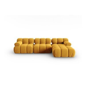 Žuta  baršunasta sofa 285 cm Bellis – Micadoni Home