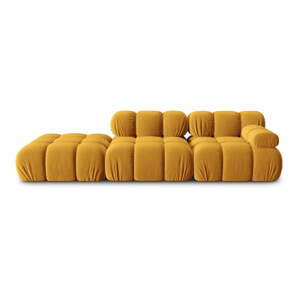 Žuta  baršunasta sofa 282 cm Bellis – Micadoni Home