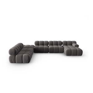 Tamno siva baršunasta sofa 379 cm Bellis – Micadoni Home