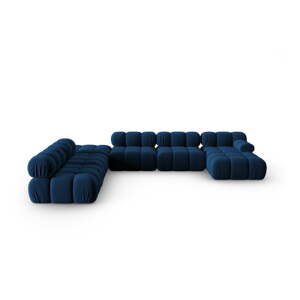 Plava baršunasta sofa 379 cm Bellis – Micadoni Home