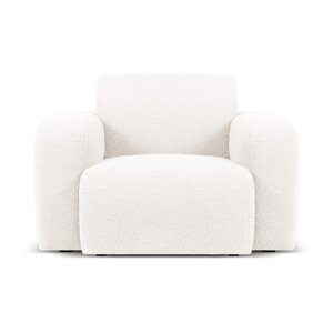 Bijela fotelja od bouclé tkanine Molino – Micadoni Home