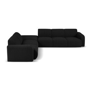Crna kutna garnitura od bouclé tkanine (s lijevim kutom) Molino – Micadoni Home