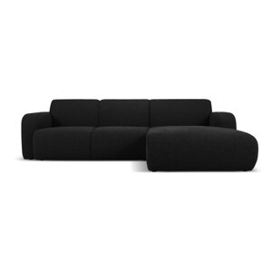 Crna kutna garnitura od bouclé tkanine (s desnim kutom) Molino – Micadoni Home