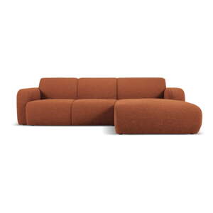 Smeđa kutna garnitura od bouclé tkanine (s desnim kutom) Molino – Micadoni Home