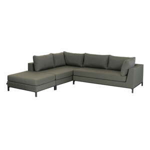 Kaki zelena podstavljena vrtna sofa (s lijevim kutom) Capri – Exotan