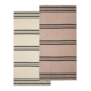 Bež ručnik za plažu 75x150 cm Banded Stripe – Catherine Lansfield