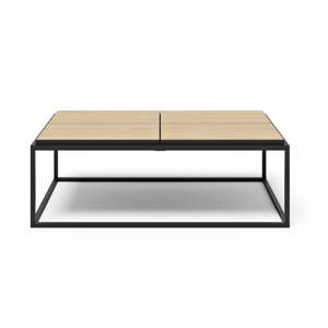 Crni/u prirodnoj boji stolić za kavu s pločom stola u dekoru hrasta 75x120 cm Douro – TemaHome