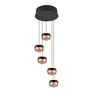 Crna/u bakrenoj boji LED viseća svjetiljka s metalnim sjenilom ø 30 cm Orbit – Trio Select