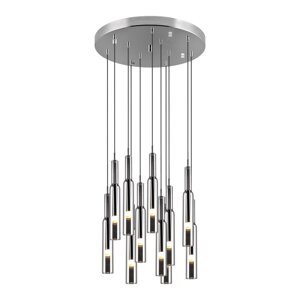 LED viseća svjetiljka u srebrnoj boji sa staklenim sjenilom ø 50 cm Lucent – Trio Select