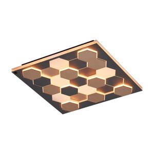 Crna LED stropna svjetiljka s metalnim sjenilom 55x55 cm Cifavo – CINQUE