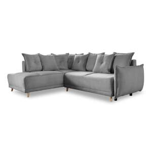 Siva sklopiva kutna garnitura od samta (s lijevim kutom) Lazy Lukka – Miuform
