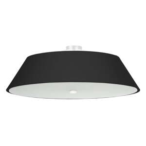 Crna stropna svjetiljka s tekstilnim sjenilom ø 70 cm Hektor – Nice Lamps