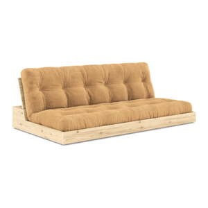 Senf žuta/svjetlo smeđa sklopiva sofa od samta 196 cm Base – Karup Design