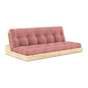 Ružičasta sklopiva sofa od samta 196 cm Base – Karup Design