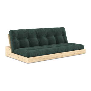 Tamno zelena sklopiva sofa od samta 196 cm Base – Karup Design