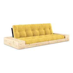 Žuta  sklopiva sofa od samta 244 cm Base – Karup Design