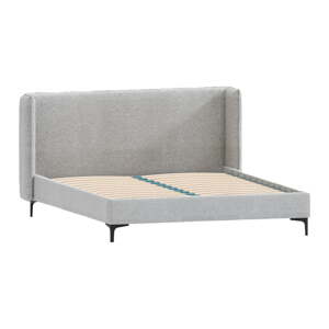 Sivi tapecirani krevet s podnicom 90x200 cm Basti – Ropez