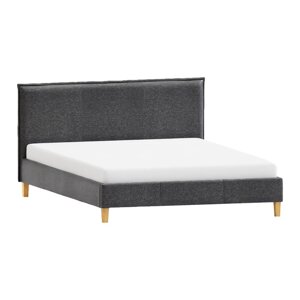 Tamno sivi tapecirani bračni krevet s podnicom 200x200 cm Tina – Ropez