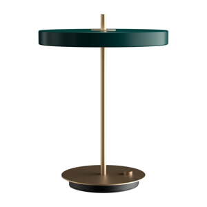 Tamno zelena LED stolna lampa s mogućnosti zatamnjivanja s metalnim sjenilom (visina 41,5 cm) Asteria Table – UMAGE