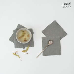 Kaki zeleni podmetači za čaše u setu 4 kom od tkanine Khaki – Linen Tales